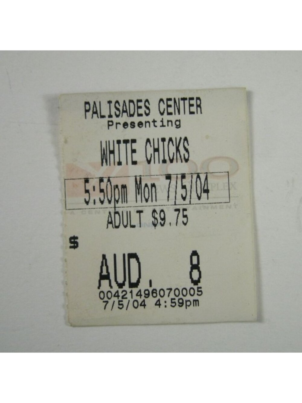 Movie Ticket Stub Palisades Center White Chicks Vintage Collectible July 7 2004